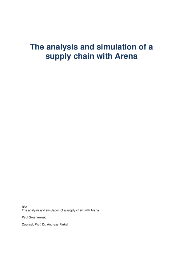(PDF) The analysis and simulation of a supply chain with Arena BSc The ...