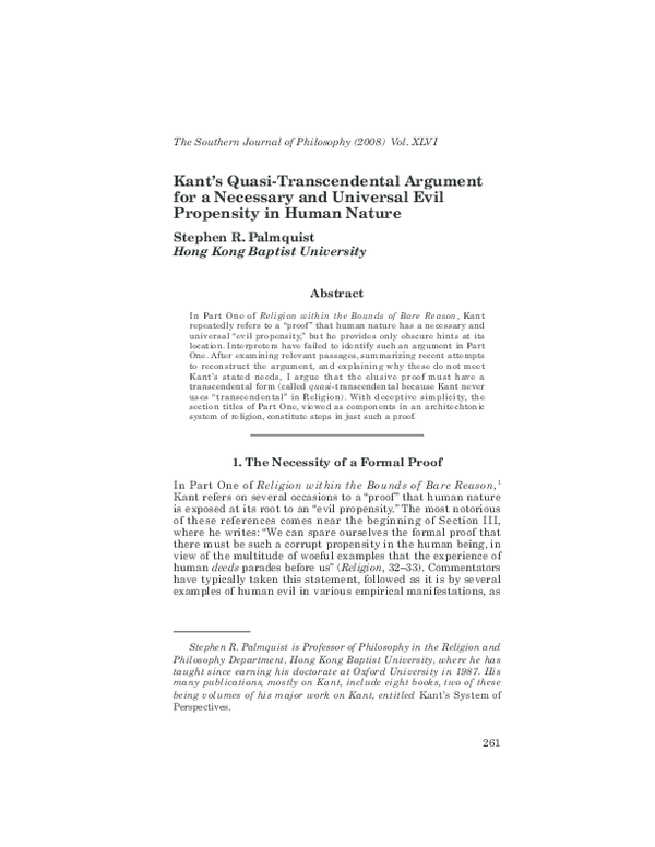 Kant's transcendental argument picture