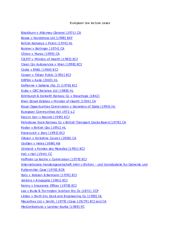 (PDF) europeanlawlecturecases.pdf Kayreen T H