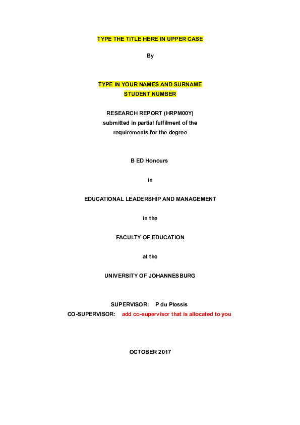 (DOC) B.Ed Hons REPORT Template