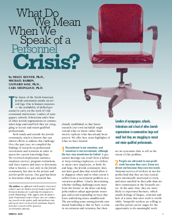  PDF What Do We Mean When We Speak Of A Personnel Crisis Leonard 