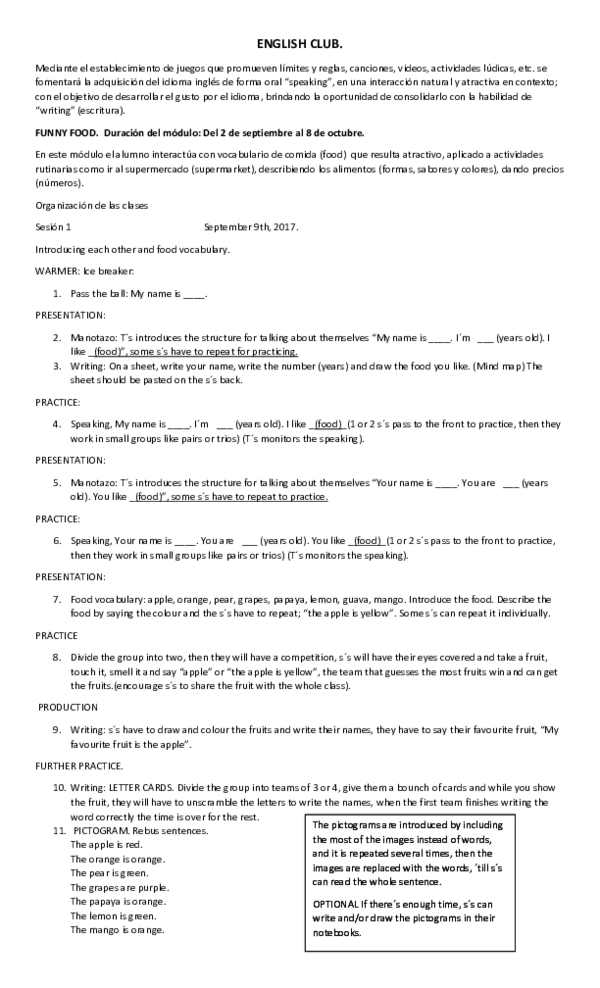 (DOC) ENGLISH CLUB