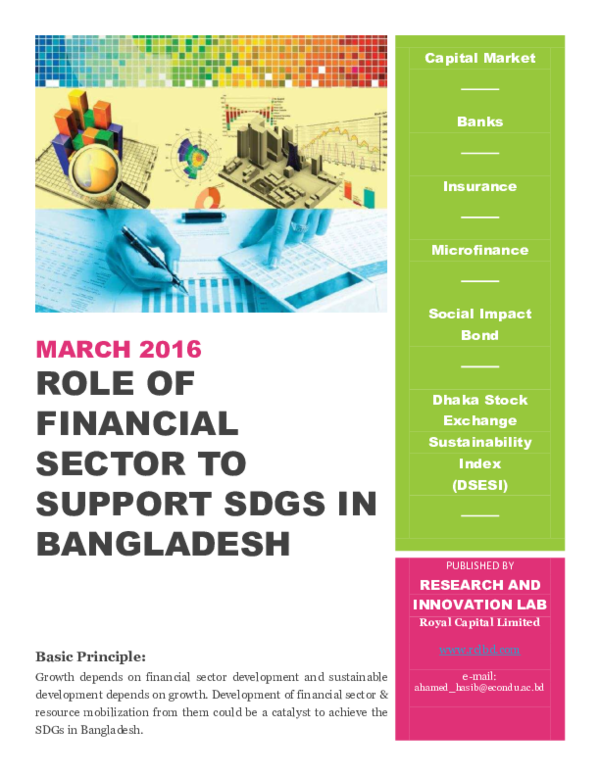 (PDF) ROLE OF FINANCIAL SECTOR TO SUPPORT SDGS IN BANGLADESH