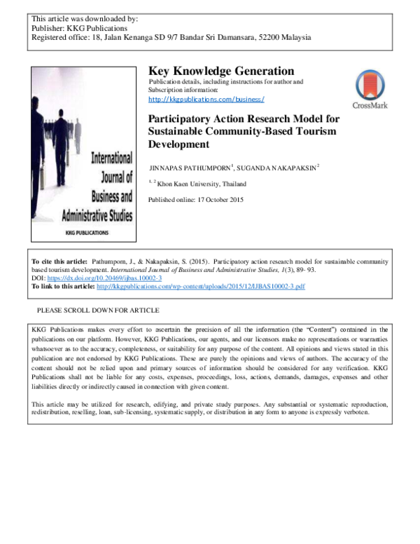  pdf participatory action research model for sustainable community
