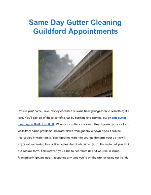 (PDF) 24/7 Gutter Cleaning Guildford Appointments Bethany Hughes