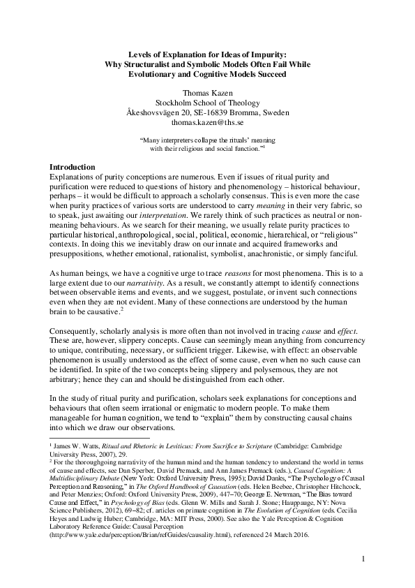 (PDF) Levels of Explanation for Ideas of Impurity: Why Structuralist ...