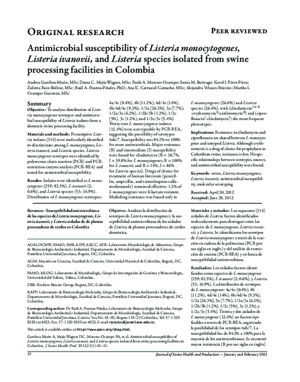 (PDF) Antimicrobial susceptibility of Listeria monocytogenes, Listeria ...