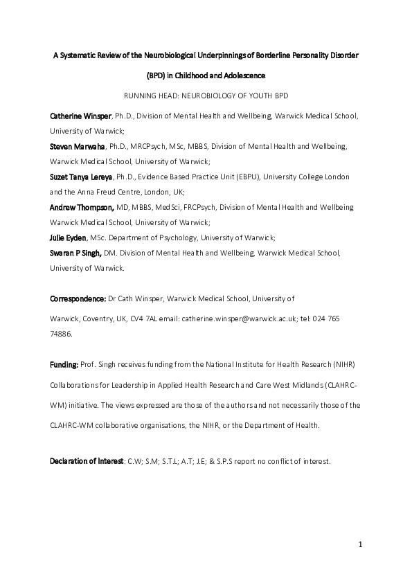 Neurobiological disorder symptoms image