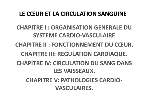 (PDF) Diaporama LE CUR ET LA CIRCULATION SANGUINE
