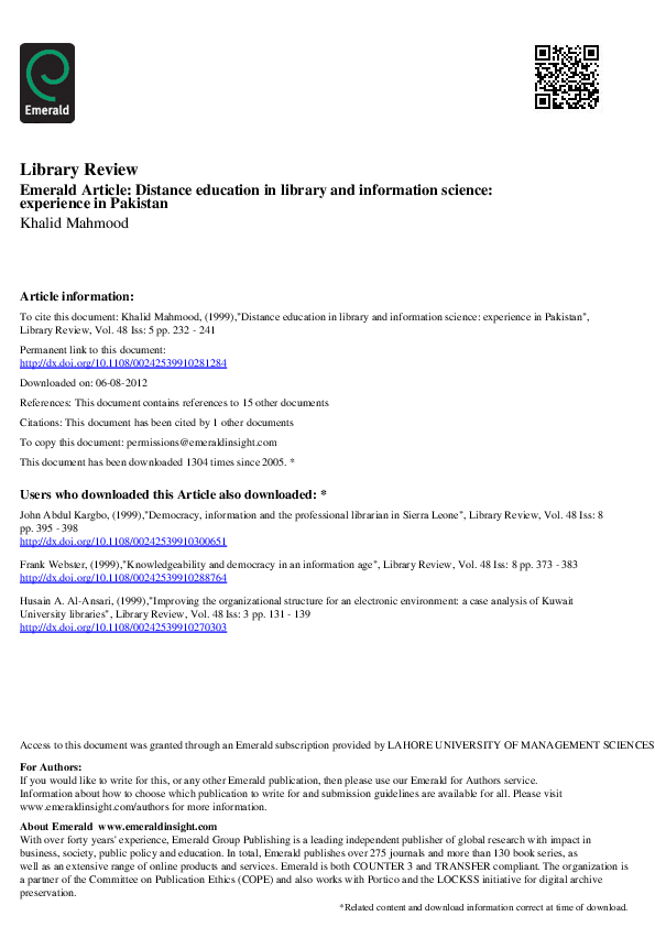 (PDF) Library Review azeem haider Academia.edu