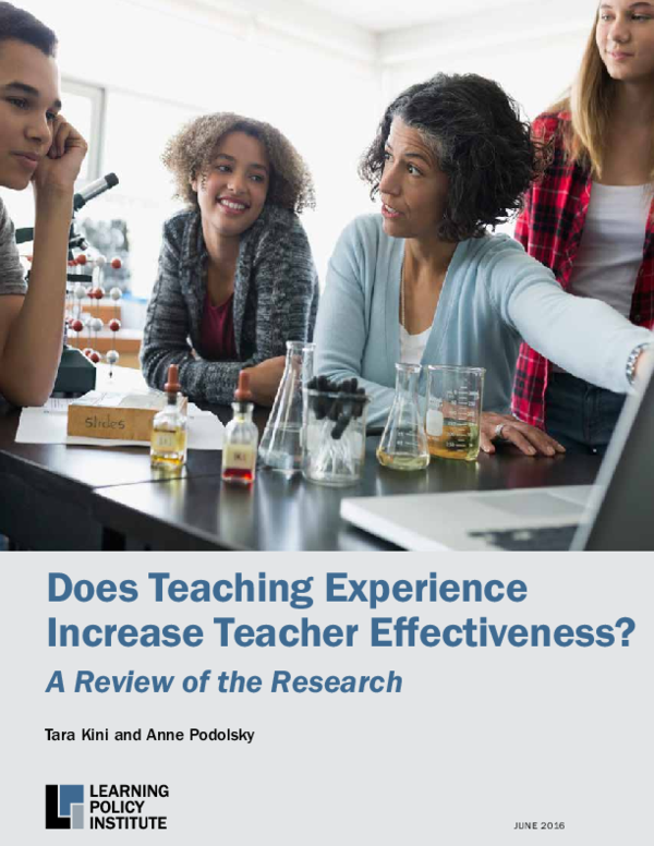 (PDF) Tara Kini and Anne Podolsky Does Teaching Experience Increase