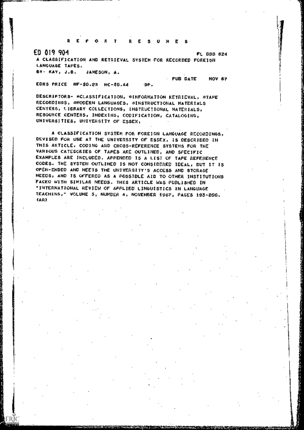 (PDF) A Classification and Retrieval System for Recorded Foreign