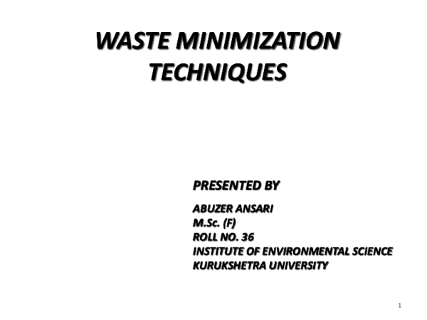 View of (PDF) WASTE MINIMIZATION TECHNIQUES PRESENTED BY
