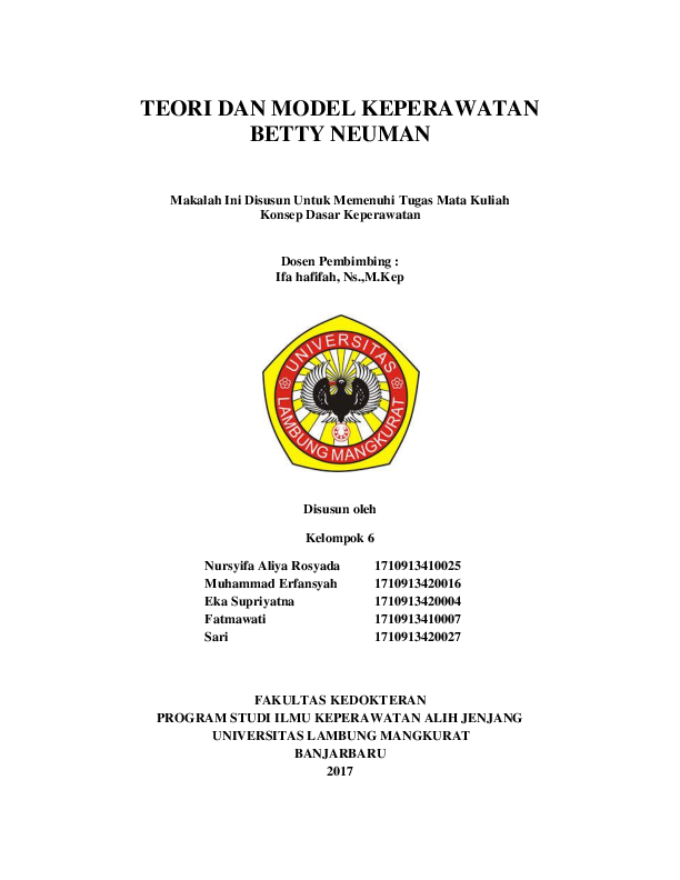 (DOC) TEORI DAN MODEL KEPERAWATAN BETTY NEUMAN ruspandi