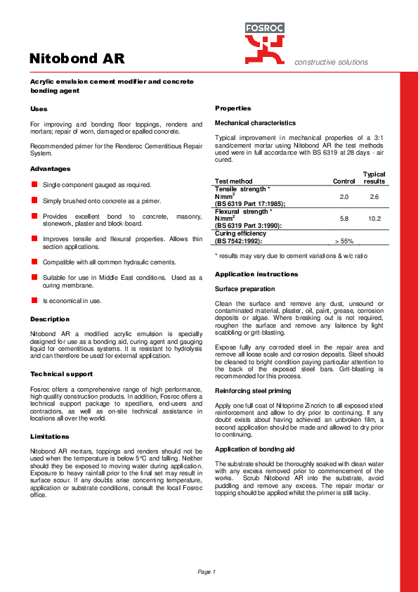 (PDF) TDS Nitobond AR Saudi Arabia Samet Dogutas Academia.edu