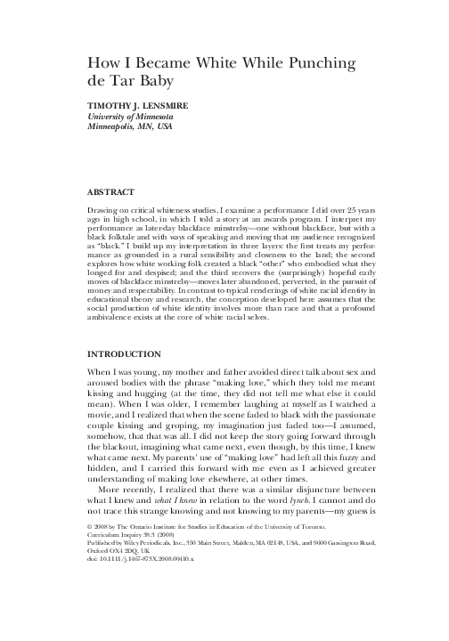 Tar baby quiz picture