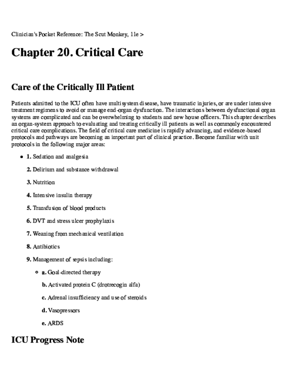 (PDF) Chapter 20. Critical Care Care of the Critically Ill Patient