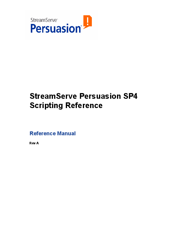 (PDF) StreamServe Persuasion SP4 Scripting Reference Reference Manual Rev A