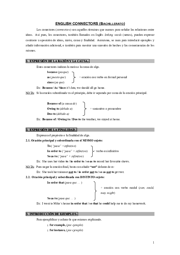 (DOC) ENGLISH CONNECTORS (Bachillerato Maria Andres Academia.edu