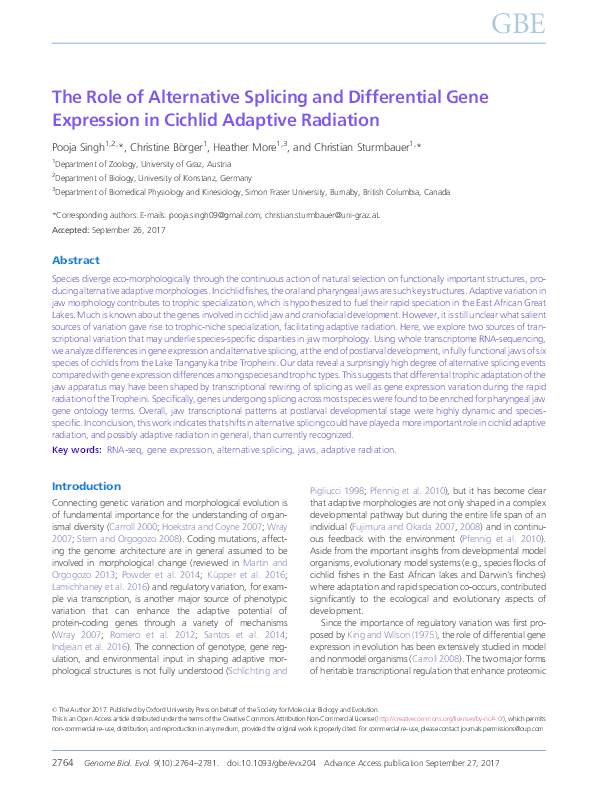 (PDF) The Role of Alternative Splicing and Differential Gene Expression ...