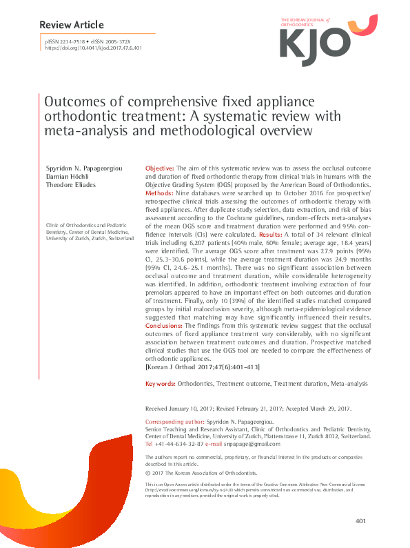 (PDF) of comprehensive fixed appliance orthodontic treatment