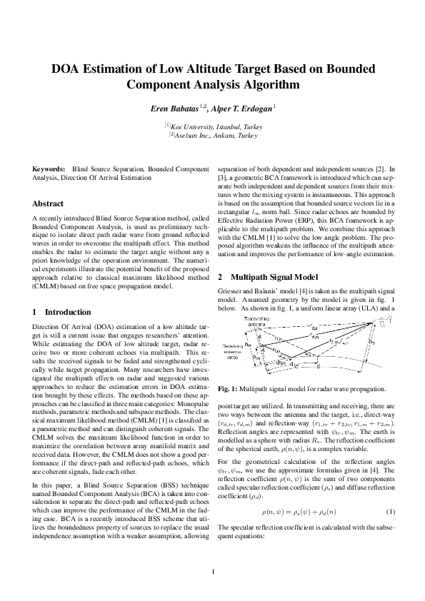 (PDF) DOA Estimation of Low Altitude Target Based on Bounded Component ...