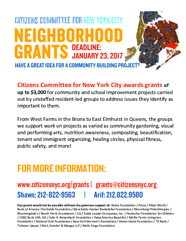 (PDF) Citizens Committee for New York City awards grants of | Rachel ...