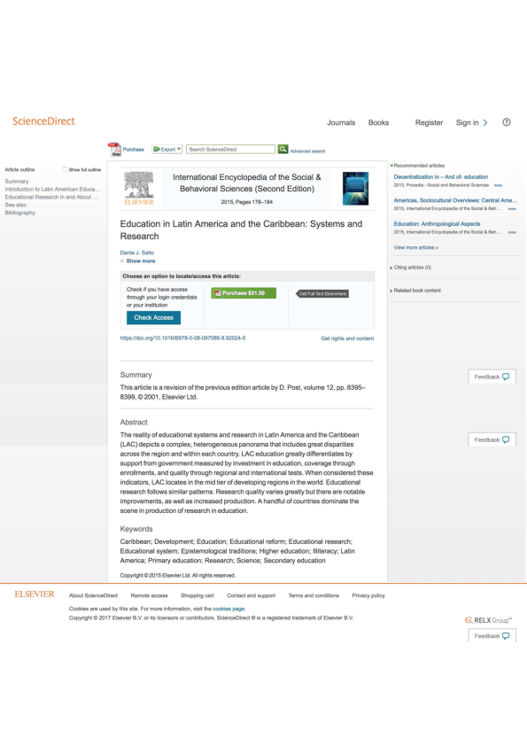 (PDF) Education in Latin America and the Caribbean: Systems and Research