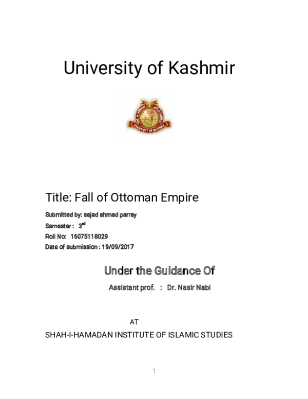 (PDF) DECLINE OF OTTOMAN EMPIRE Sajad Parray Academia.edu