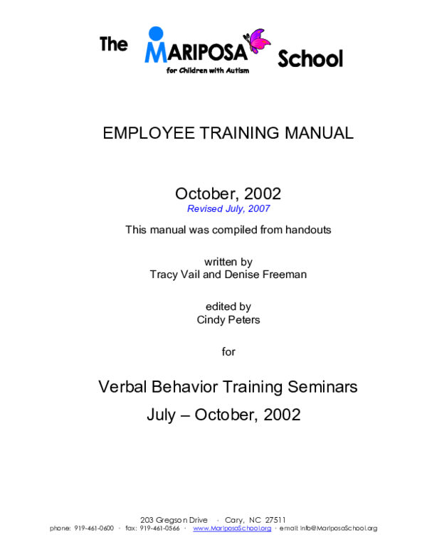 (PDF) EMPLOYEE TRAINING MANUAL