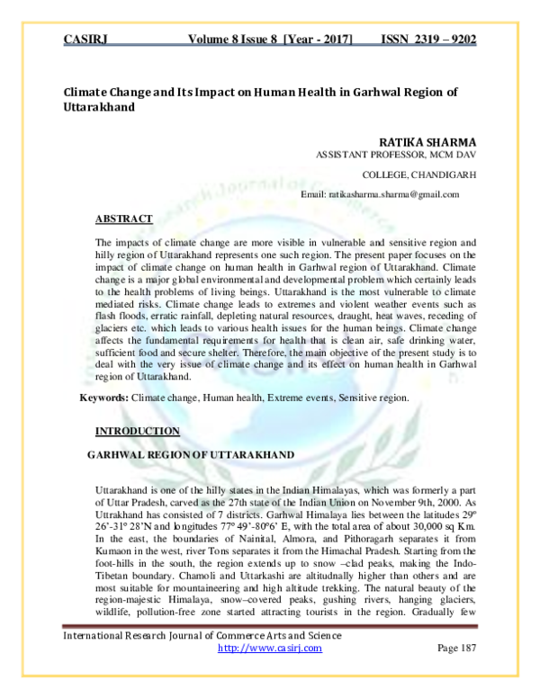 (PDF) Climate Change and Its Impact on Human Health in Garhwal Region ...