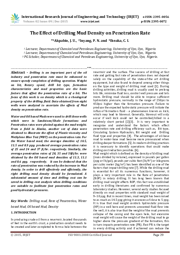 Drilling mud density experiment image