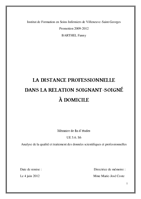 définition relation soignant soigné manoukian