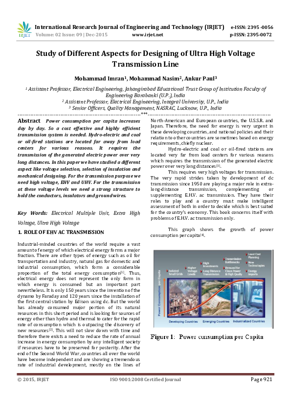 (PDF) Study of Different Aspects for Designing of Ultra High Voltage ...