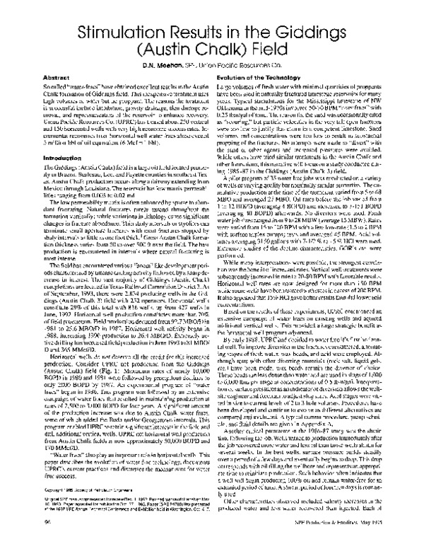 (PDF) Stimulation Results in the Giddings (Austin Chalk) Field D