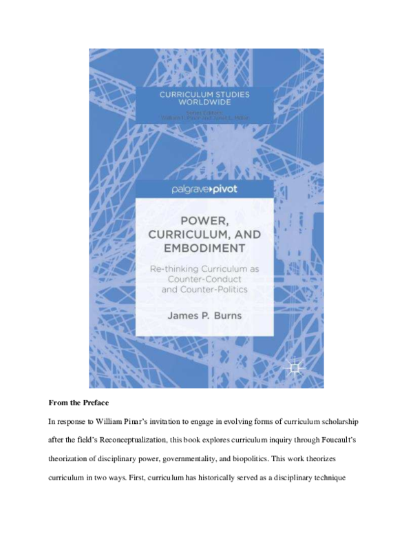 (PDF) Power, Curriculum, and Embodiment: Re-thinking Curriculum as ...