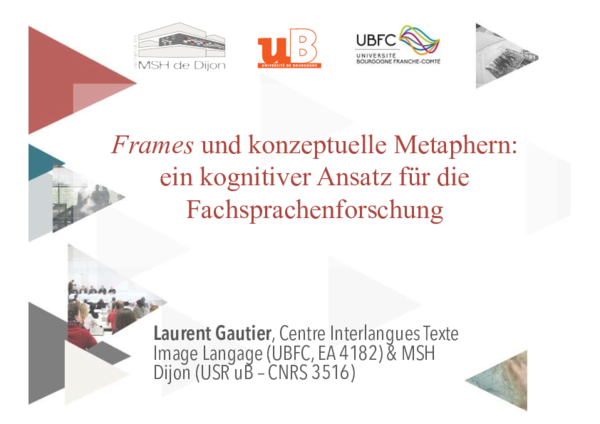 (PDF) Frames und konzeptuelle Metaphern: ein kognitiver Ansatz für die ...