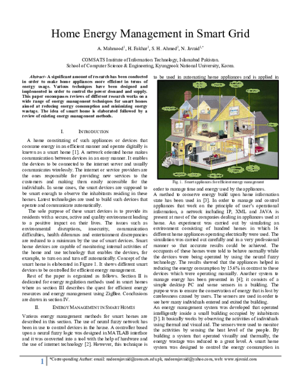 (PDF) Home Energy Management in Smart Grid