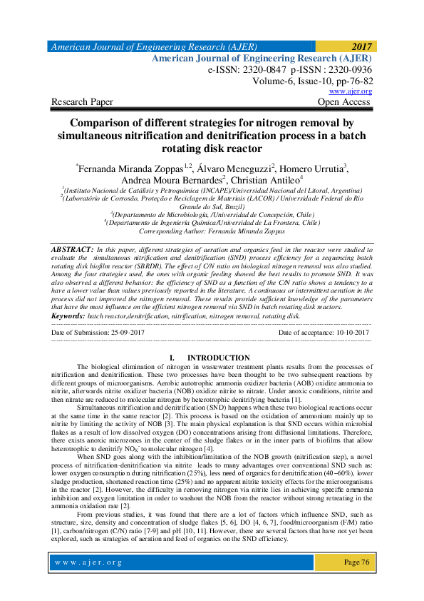 (PDF) Comparison of different strategies for nitrogen removal by ...