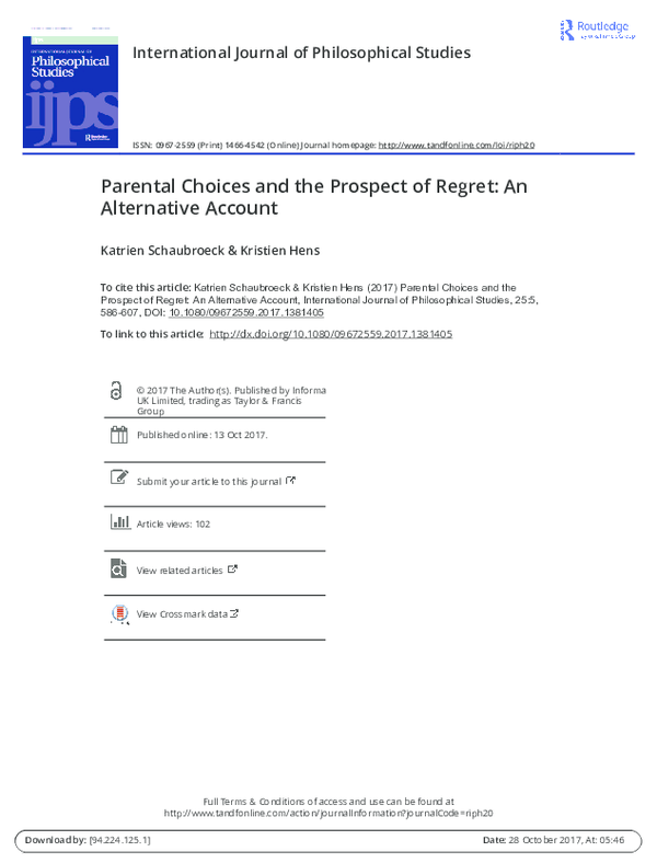 (PDF) International Journal of Philosophical Studies Parental Choices ...