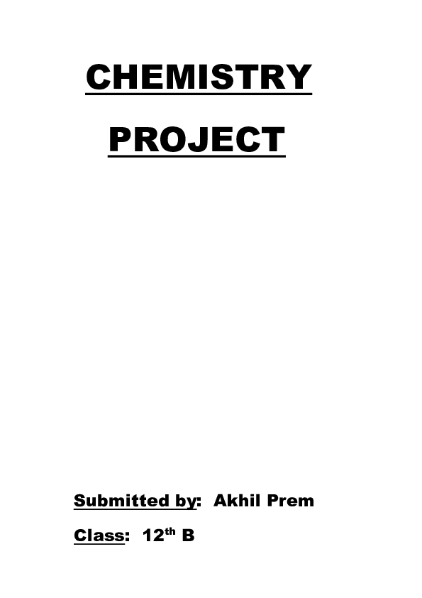 (DOC) CHEMISTRY PROJECT akhil prem Academia.edu