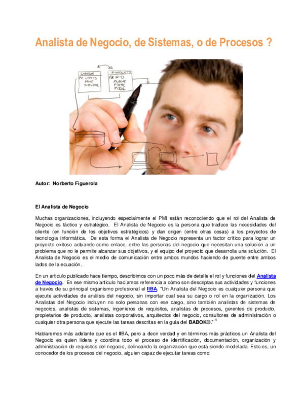 PDF) Analista de Negocio, de Sistemas
