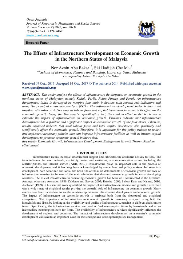 (PDF) The Effects of Infrastructure Development on Economic Growth in ...