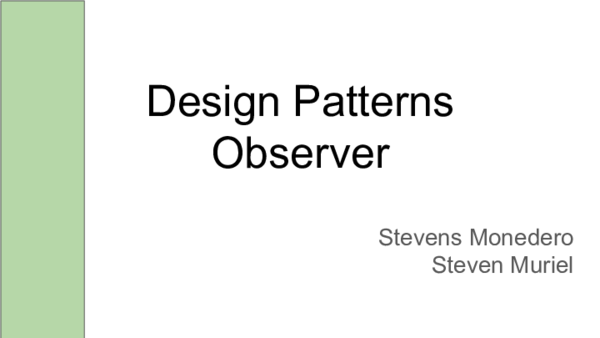 (PDF) Design Patterns Observer
