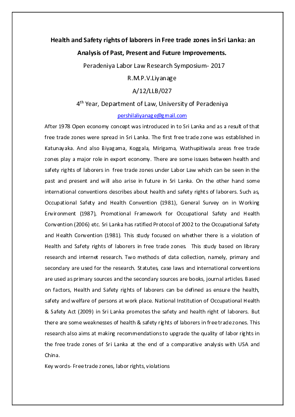 (DOC) 3rd Peradeniya Labor Law Research Symposium.docx Pershila Liyanage Academia.edu