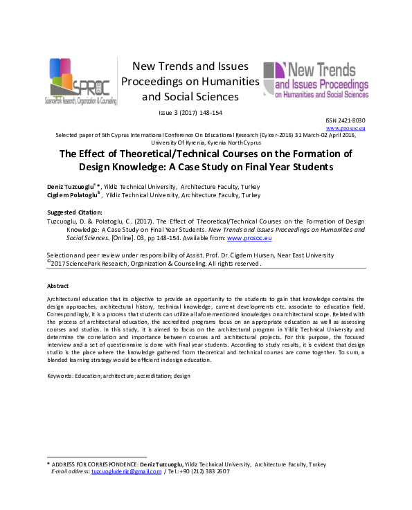 (PDF) The Effect of Theoretical/Technical Courses on the Formation of ...