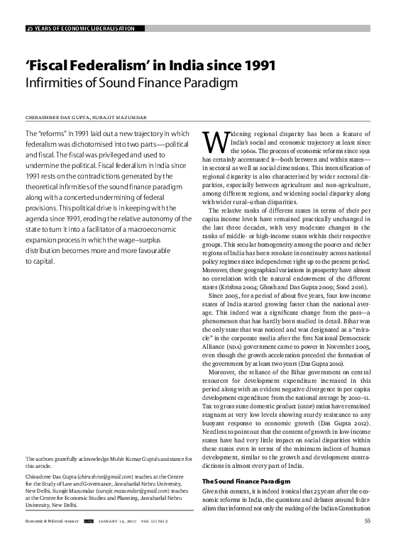 Toward a second-generation theory of fiscal federalism picture