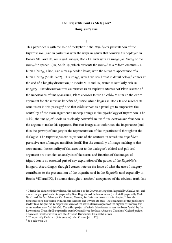 Plato's tripartite soul theory picture