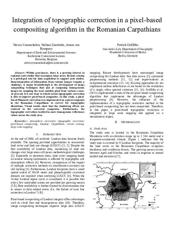 (PDF) Integration of topographic correction in a pixel-based ...