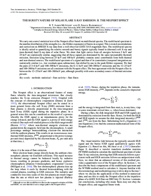(PDF) The Bursty Nature of Solar Flare X-Ray Emission. II. The Neupert ...